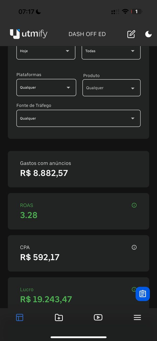 R$352.345 — 1 dia, 216 pedidos